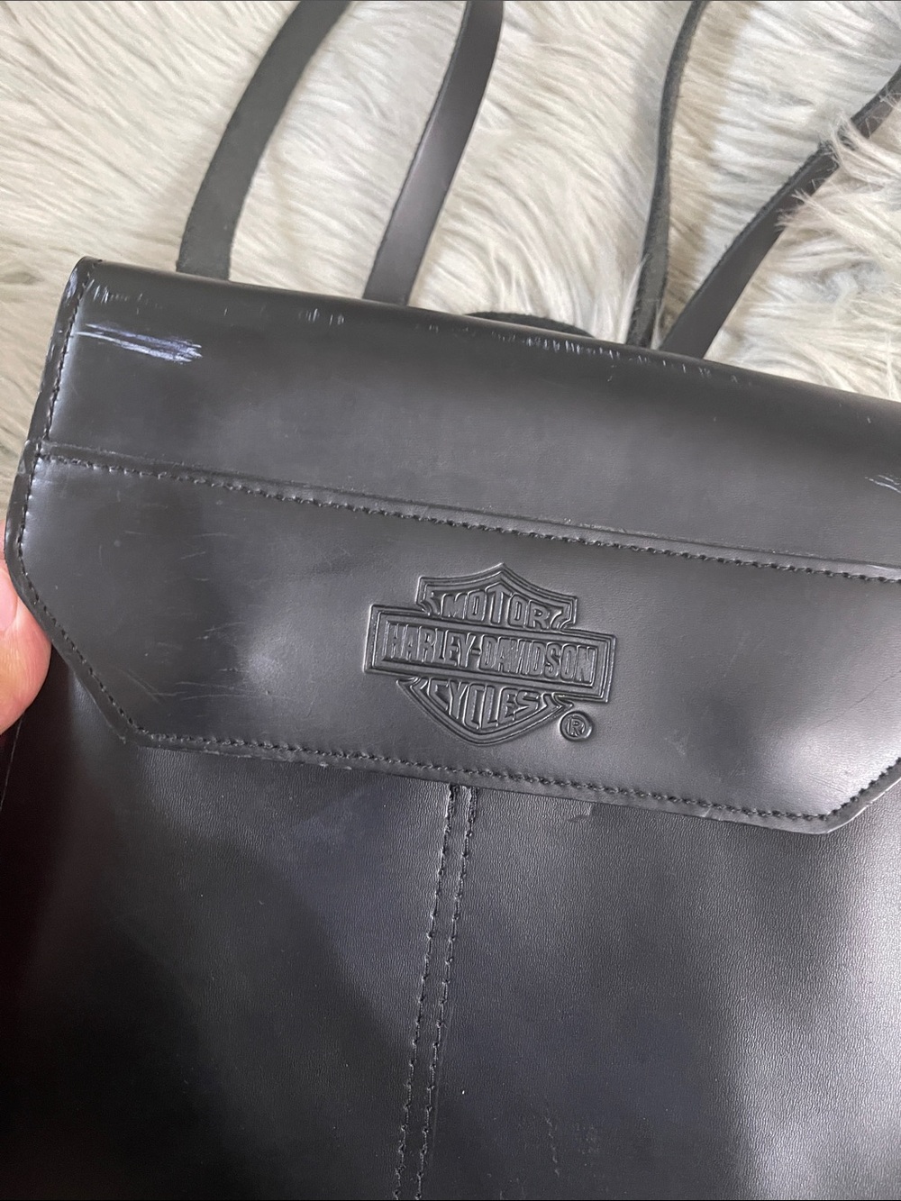 Harley-Davidson Black Leather Backpack - Picture 3 of 7